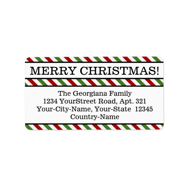 Respectable "MERRY CHRISTMAS!" Address Label (Front)