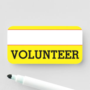 Respectable, Plain "VOLUNTEER" Name Tag