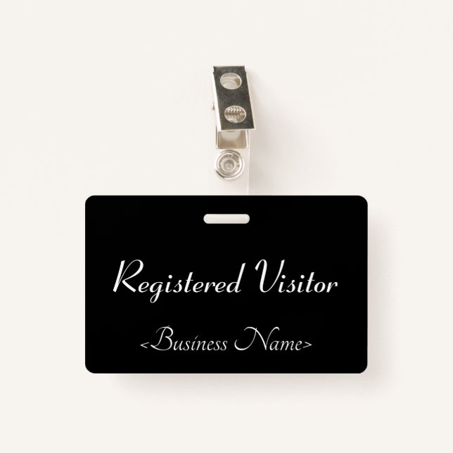 Respectable "Registered Visitor" Badge ID Badge (Front with Clip)