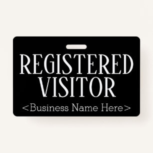 Respectable "REGISTERED VISITOR" Badge ID Badge