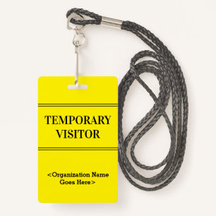 Respectable "TEMPORARY VISITOR" Badge ID Badge