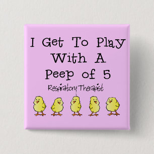 Respiratory "5 of Peep" Funny T-Shirts and Gifts 15 Cm Square Badge