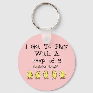 Respiratory "5 of Peep" Funny T-Shirts and Gifts Key Ring