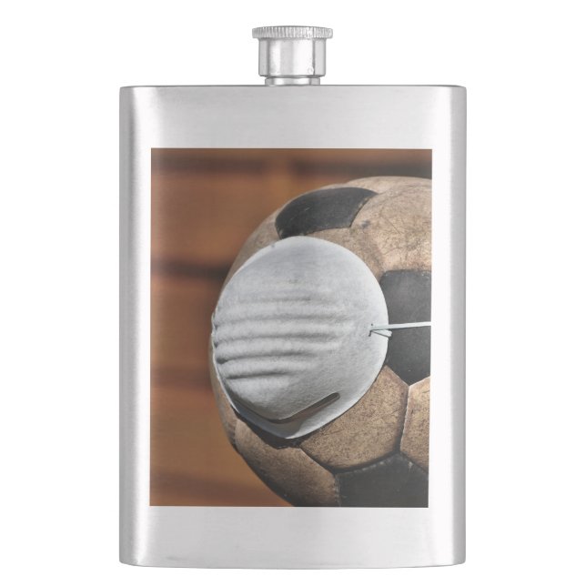 Respiratory Soccer Covid Protection Hip Flask (Front)