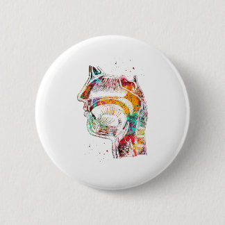 Respiratory system 6 cm round badge