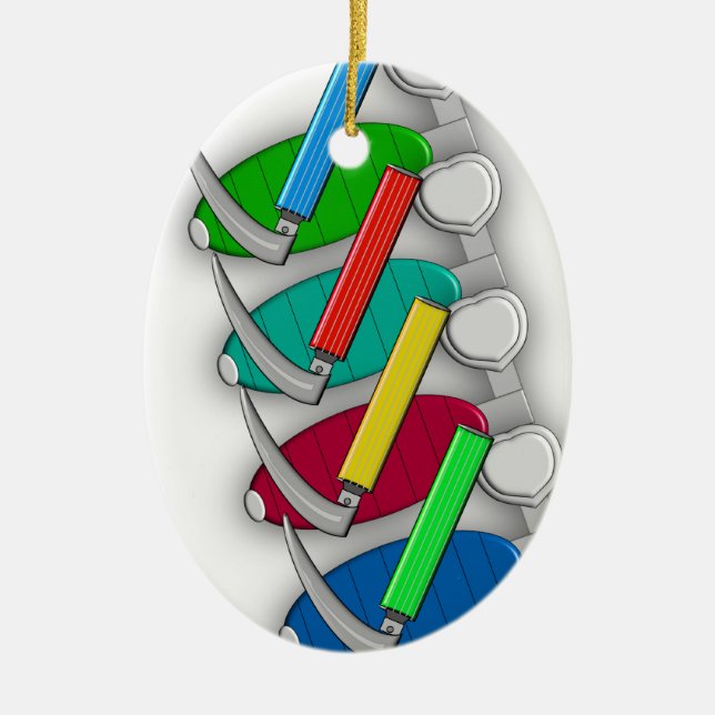 Respiratory Therapist Art Gifts Ceramic Tree Decoration (Front)