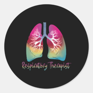 Respiratory Therapist Colourful Lungs Classic Round Sticker