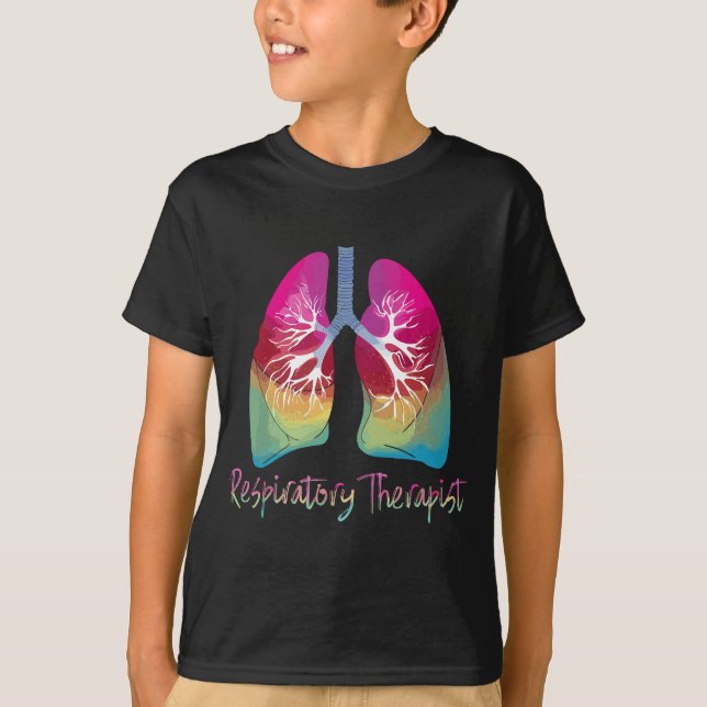 Respiratory Therapist Colourful Lungs  T-Shirt (Front)