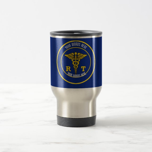 Respiratory Therapist Custom Caduceus Travel Mug (Center)
