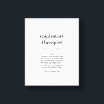 Respiratory Therapist Definition Thank You Gift Canvas Print<br><div class="desc">This definition of a Respiratory Therapist proudly displayed is both a meaningful and practical gift.</div>