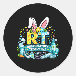 Respiratory Therapist Easter Bunny Funny RT Humour Classic Round Sticker