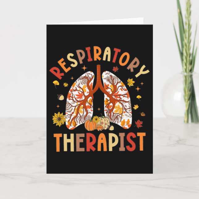 Respiratory Therapist Fall Lung Thanksgiving Pulmo Card (Front)