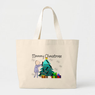 Respiratory Therapist Funny Christmas Cards Large Tote Bag
