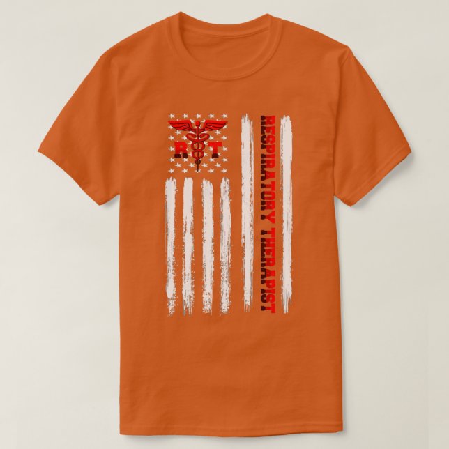 Respiratory Therapist Gift Physician Therapy Ameri T-Shirt (Design Front)