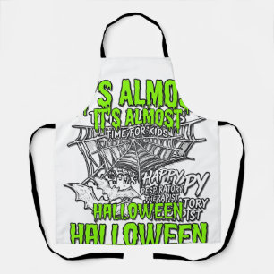 Respiratory Therapist Halloween Spider Web Design_ Apron