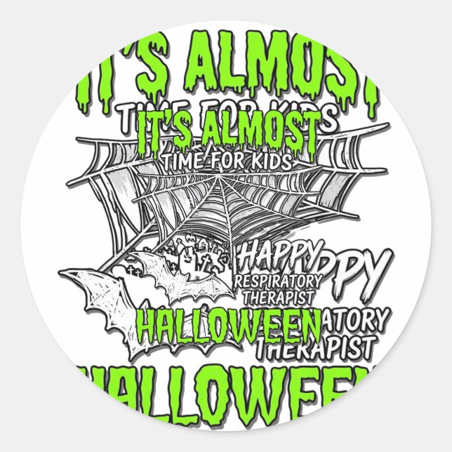 Respiratory Therapist Halloween Spider Web Design_ Classic Round Sticker (Front)