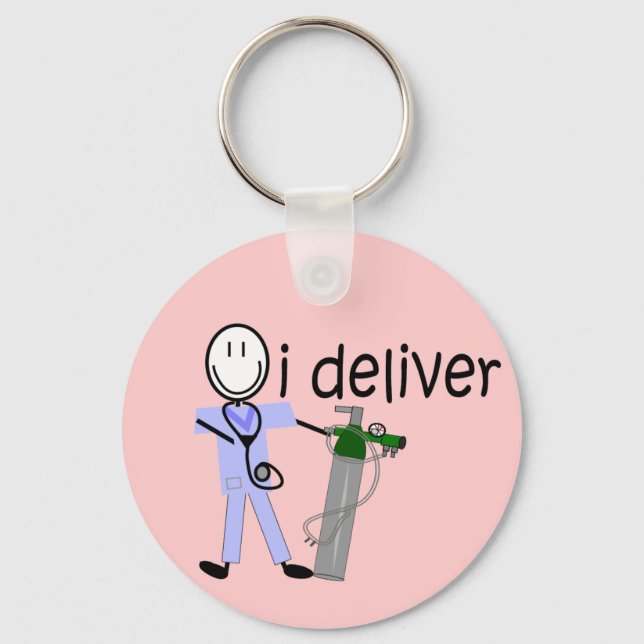 Respiratory Therapist "I Deliver"  (Oxygen) Key Ring (Front)