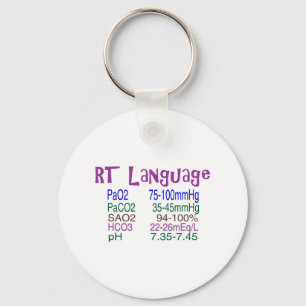 Respiratory Therapist "language" Blood Gasses Key Ring