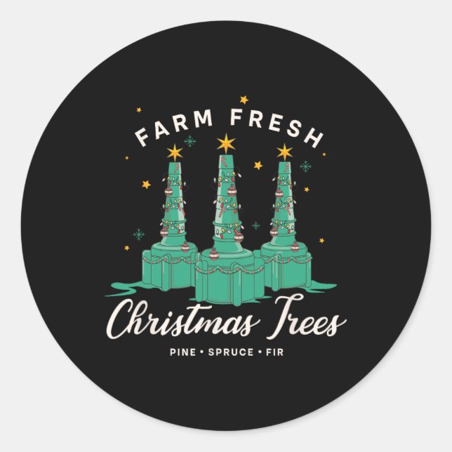Respiratory Therapist Nurse Farm Fresh Christmas T Classic Round Sticker (Front)