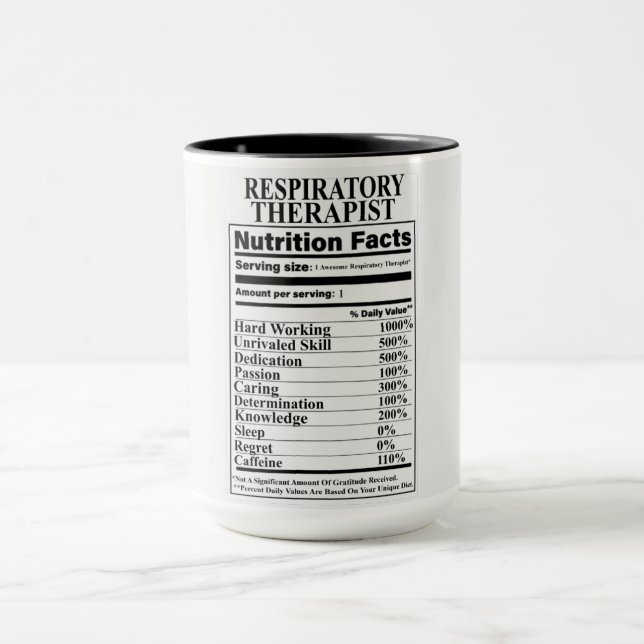 Respiratory Therapist Nutrition Facts Mug (Center)