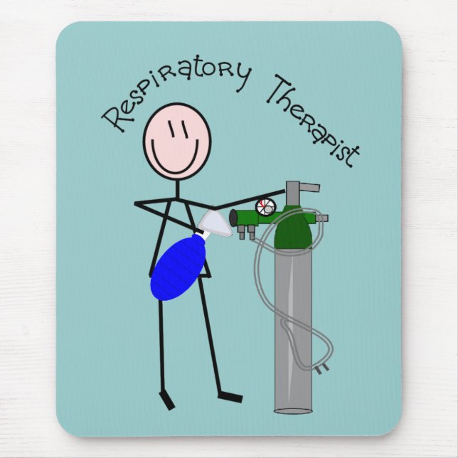 Respiratory Therapist O2 & Ambu Bag Design Mouse Pad (Front)
