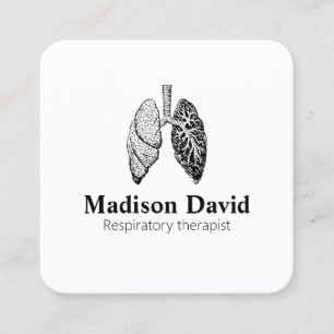 Respiratory therapist pulmonologist Minimal Lungs Square Business Card