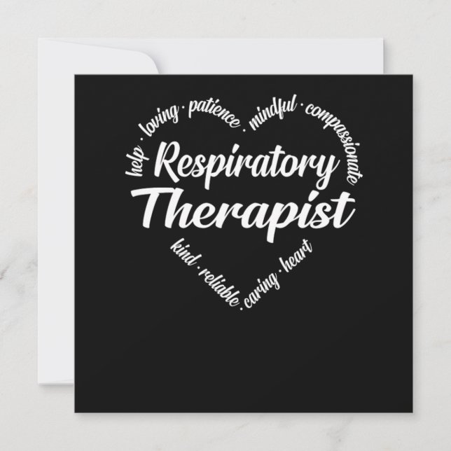 Respiratory Therapist Respiratory Therapist Heart  Invitation (Front)