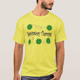 Respiratory Therapist Retro Flowers Design T-Shirt