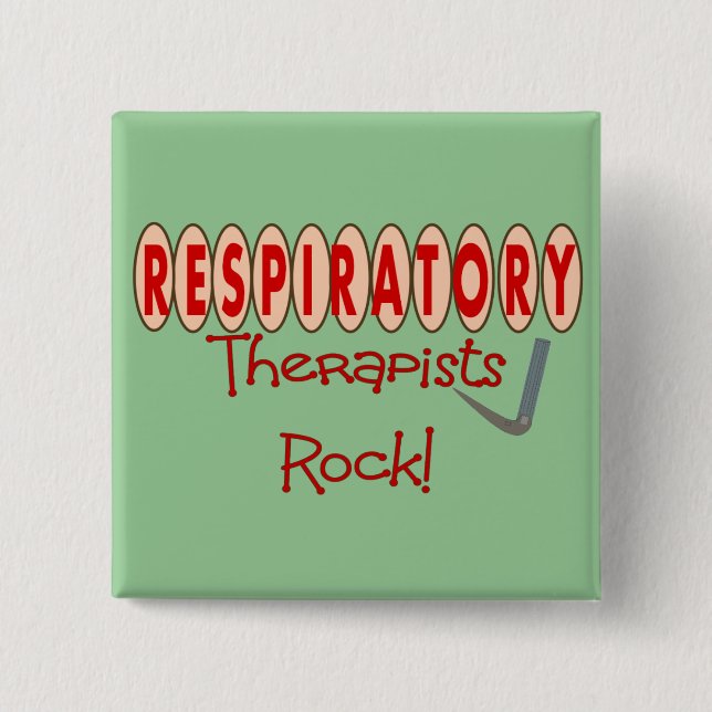 Respiratory Therapist ROCK 15 Cm Square Badge (Front)