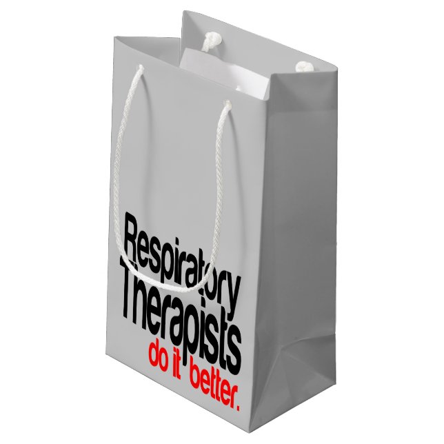 Respiratory Therapists Do It Better Small Gift Bag (Back Angled)
