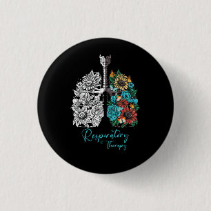 Respiratory Therapy Flower Lung Respiratory Therap 3 Cm Round Badge