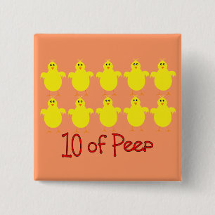 Respiratory Therapy Gifts "10 of PEEP" Funny 15 Cm Square Badge
