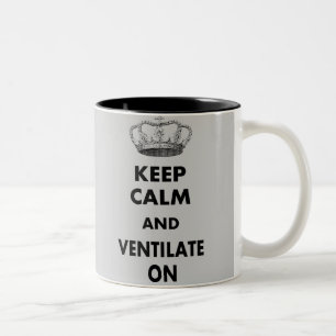 Respiratory Therapy Gifts "Keep Calm and..." Two-Tone Coffee Mug