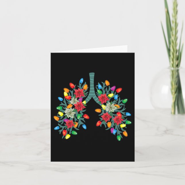 Respiratory Therapy Lung Christmas Light Therapist Card (Front)