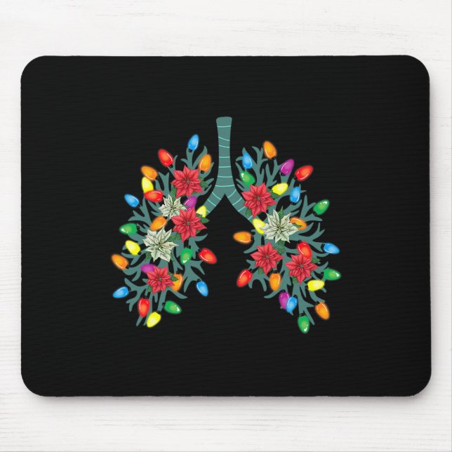 Respiratory Therapy Lung Christmas Light Therapist Mouse Pad (Front)