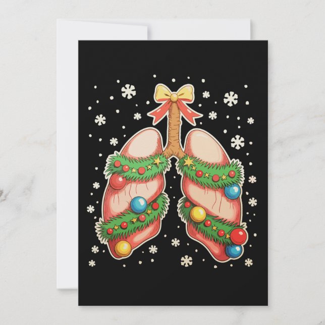 Respiratory Therapy Lung Christmas Tree Therapist Invitation (Front)