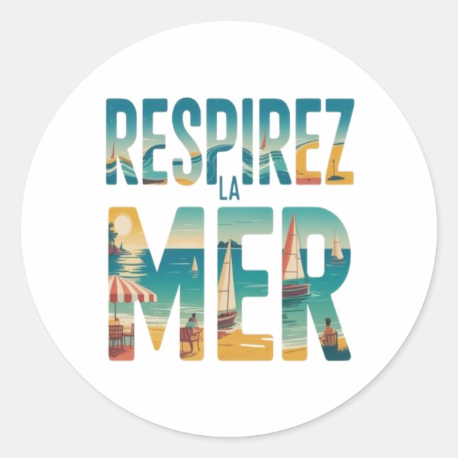 Respirer la Mer Classic Round Sticker (Front)