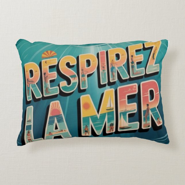 Respirer la Mer Decorative Cushion (Front)