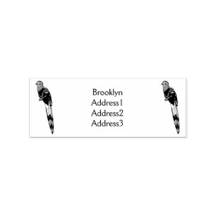 Resplendent quetzal bird cartoon illustration  rubber stamp