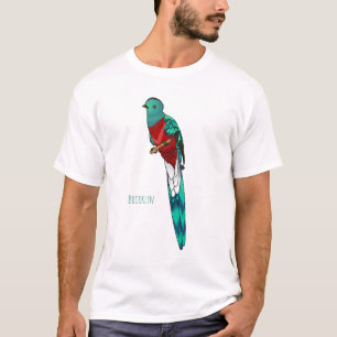 Resplendent quetzal bird cartoon illustration T-Shirt