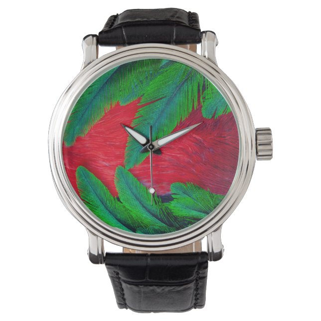 Resplendent Quetzal feather design Watch (Front)