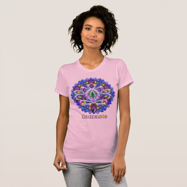 Resplendent Zen Lotus Namaste T-Shirt (Front Full)