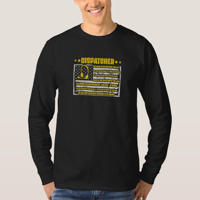 Responder Dispatch Operator Yellow 911 Dispatcher  T-Shirt (Front)
