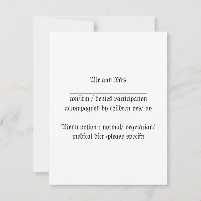 response card amaryllis wedding Red (Back)