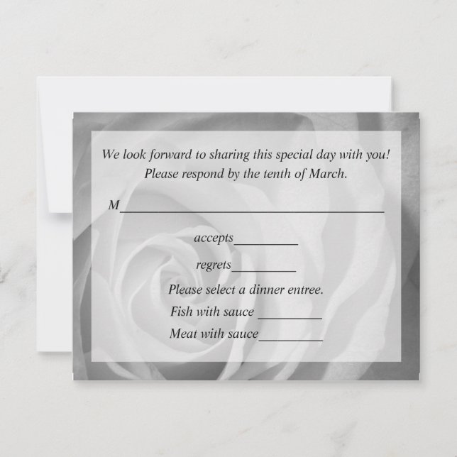 Response Card For Wedding (Front)