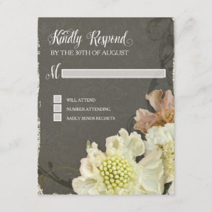 Response Card Wedding Modern Painterly Floral Art