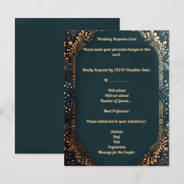 Response card with small dotted design florals (Front/Back)