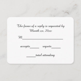 Response Cards Script RSVP for Weddings