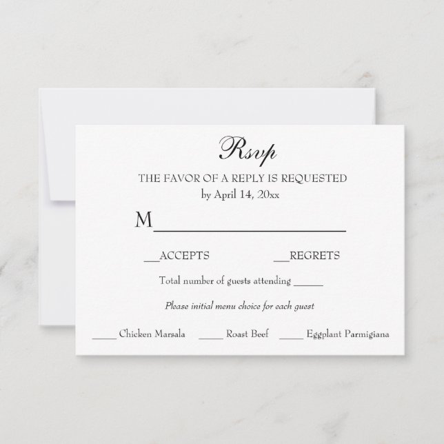 Response RSVP Minimalist Classic Elegant (Front)