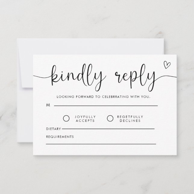Response, Wedding Insert Card, Simple Rsvp (Front)